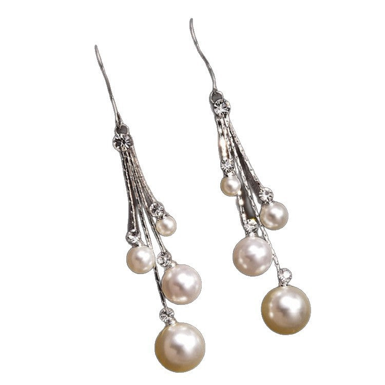 Heart Shape Tassel Drop Earrings For Women In Gold Zinc Alloy Featuring Sweet Style
