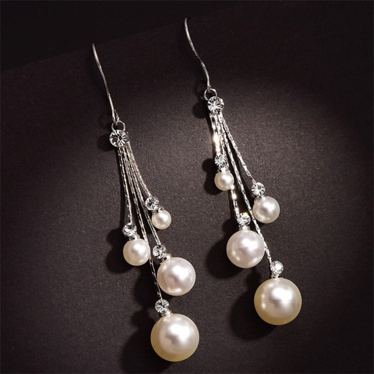 Heart Shape Tassel Drop Earrings For Women In Gold Zinc Alloy Featuring Sweet Style