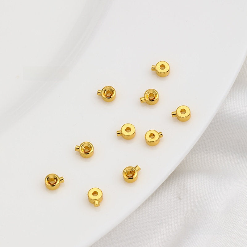 1 PCS 14k Gold Filled Cord End Cap For Jewelry Making, Electroplated Finish In Gold
