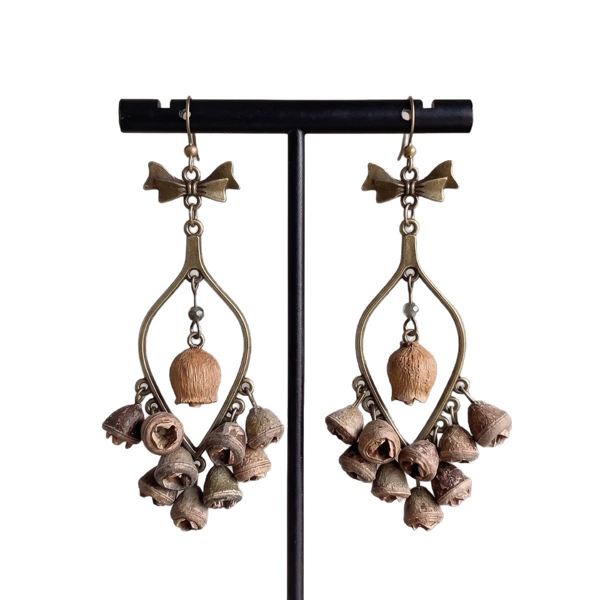 Gold Tassel Bow Tie Earrings For Women With 925 Sterling Silver Ear Hooks, Made Of Zinc Alloy