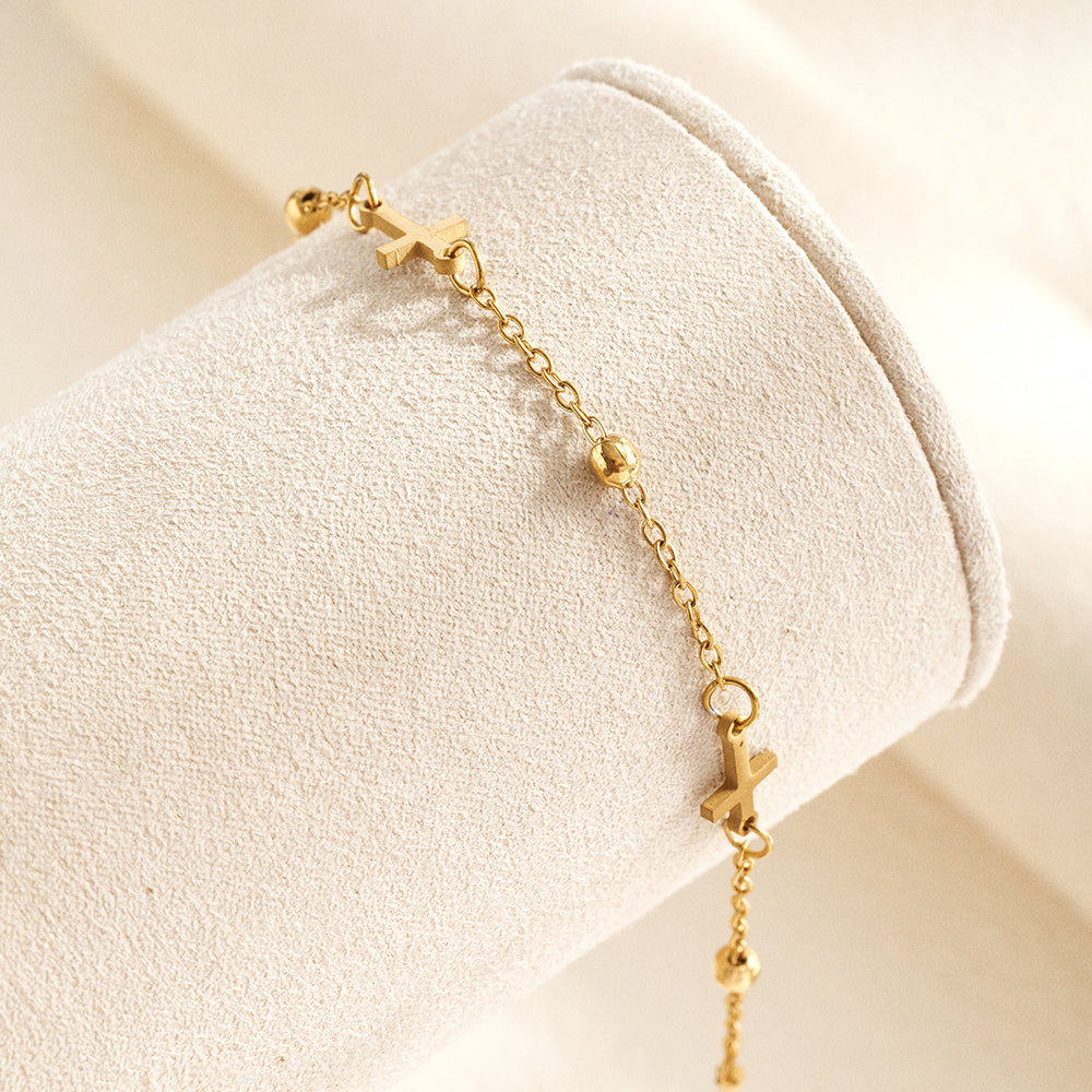 Geometric Electroplated Bracelets For Women In 304 Stainless Steel With 18K Gold Plated PVD Coated Cable Chain