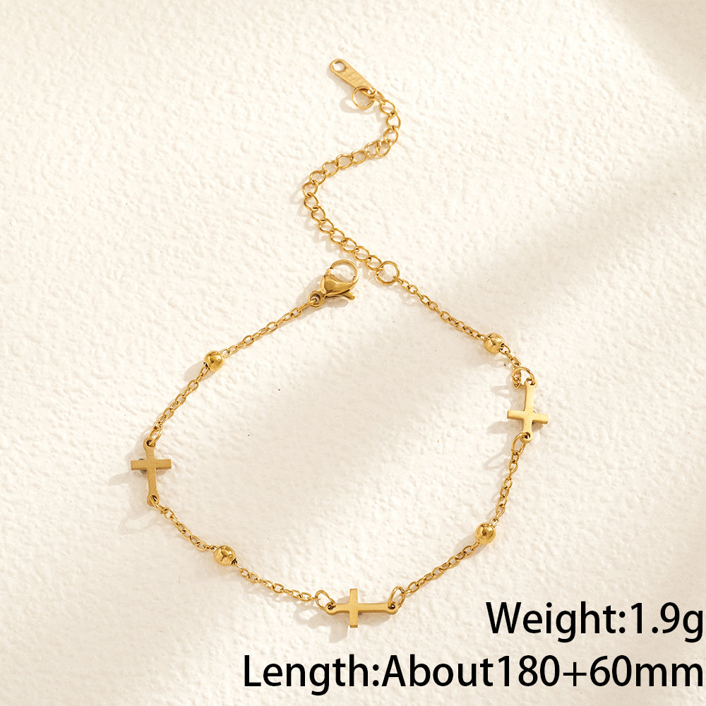 Geometric Electroplated Bracelets For Women In 304 Stainless Steel With 18K Gold Plated PVD Coated Cable Chain