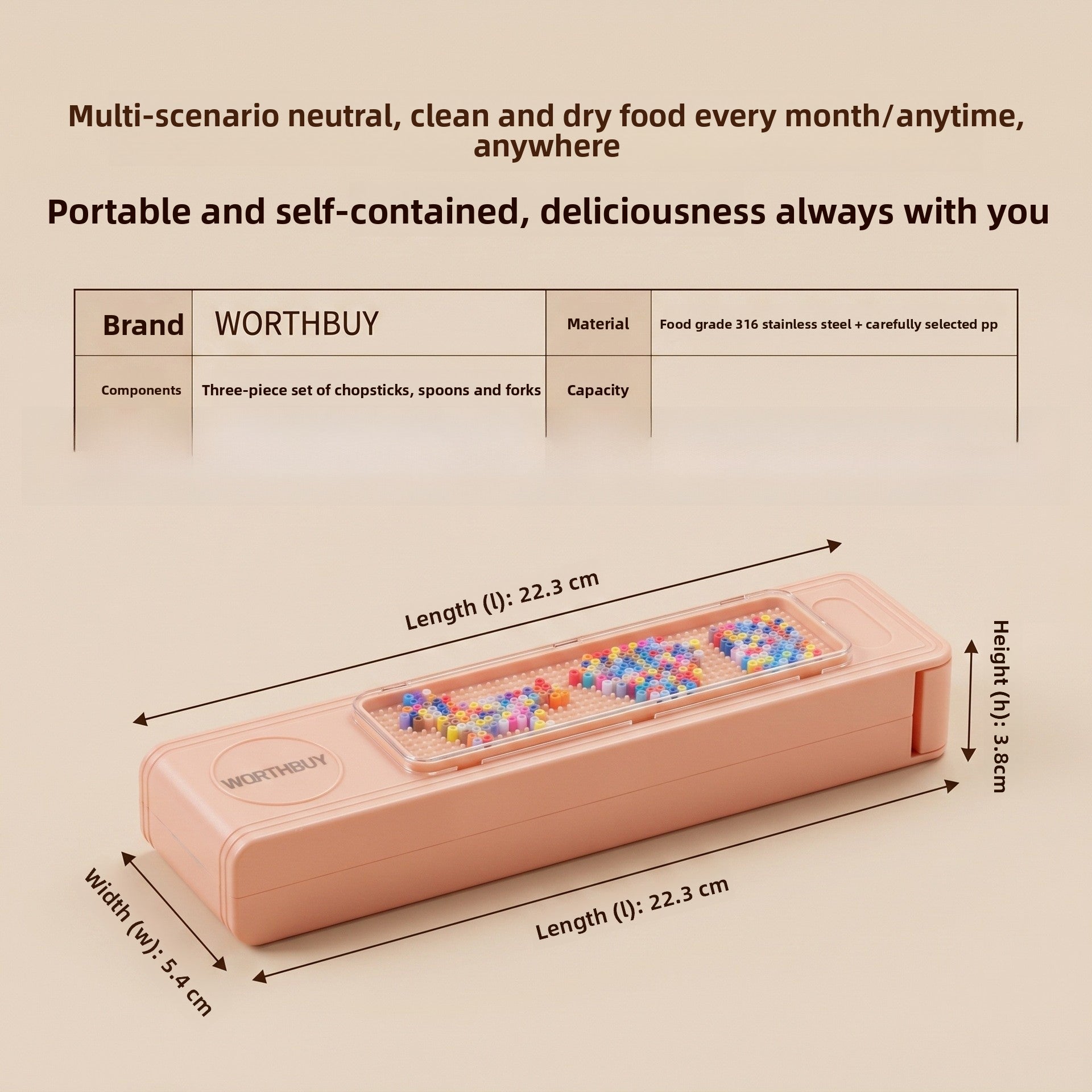 Cute Foldable Tableware Featuring Durable 316 Stainless Steel Inner Liner For Portable Kitchen And Drinking Use