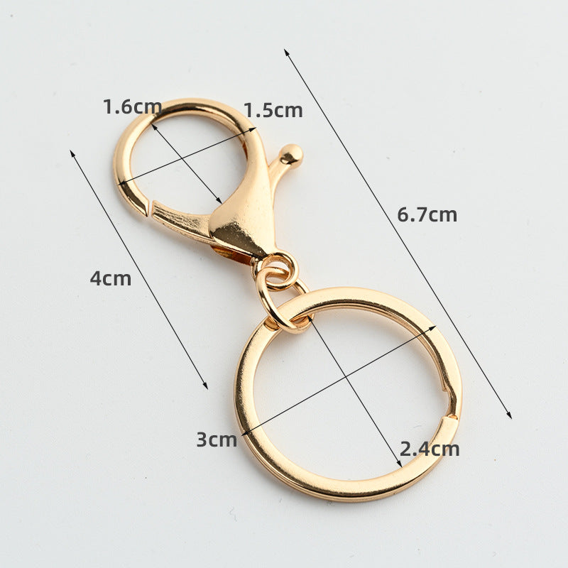 Gold Lobster Key Chain Bag Charm Featuring Durable Zinc Alloy Material