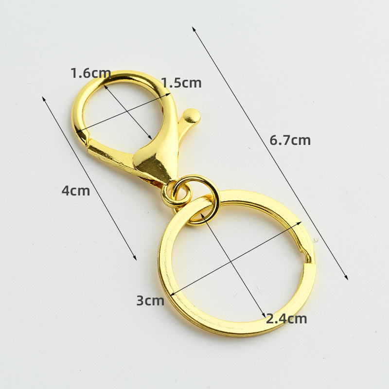 Gold Lobster Key Chain Bag Charm Featuring Durable Zinc Alloy Material