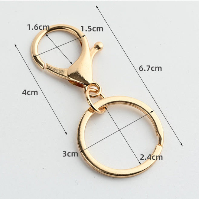 Gold Lobster Key Chain Bag Charm Featuring Durable Zinc Alloy Material