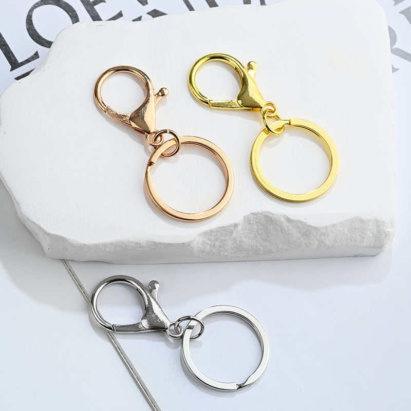 Gold Lobster Key Chain Bag Charm Featuring Durable Zinc Alloy Material