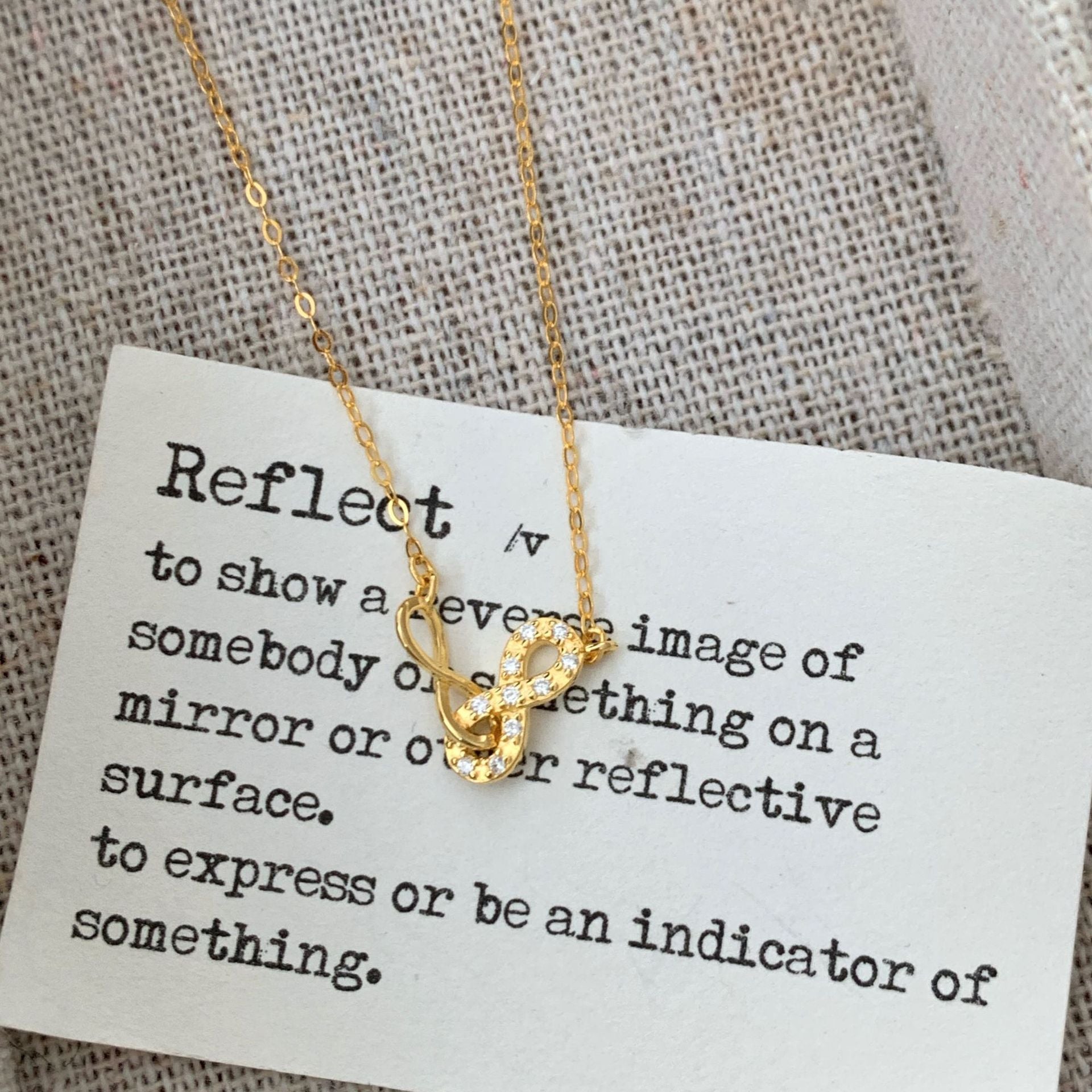 Infinity Necklace For Women In Gold With Electroplated Finish And 925 Sterling Silver Pendant Featuring Rhinestones