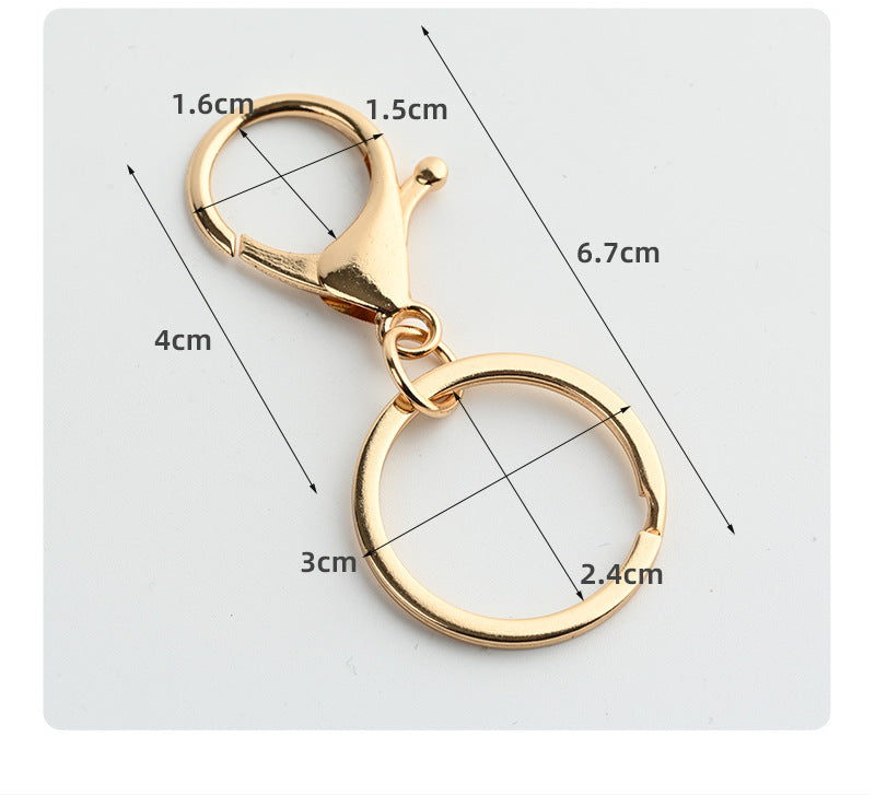 Gold Lobster Key Chain Bag Charm Featuring Durable Zinc Alloy Material