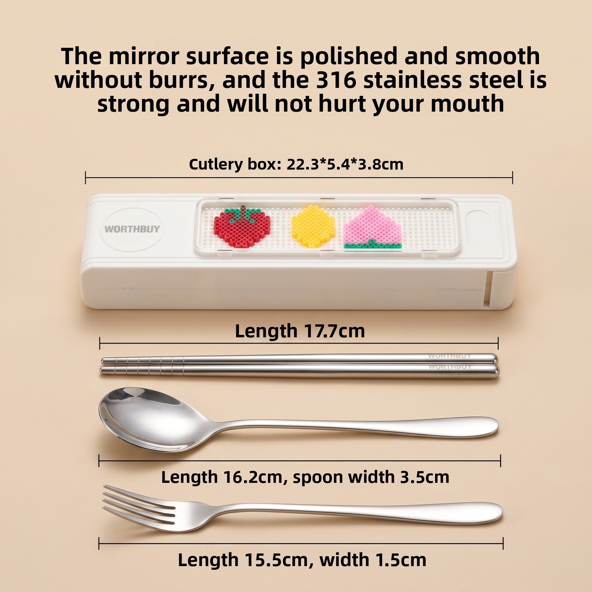 Cute Foldable Tableware Featuring Durable 316 Stainless Steel Inner Liner For Portable Kitchen And Drinking Use