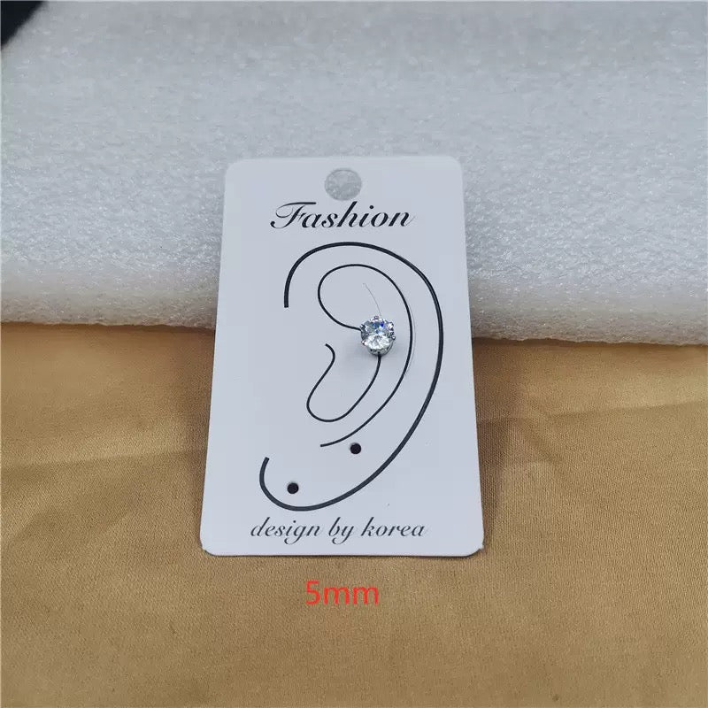 Classic Style Geometric Clip Earrings For Women, Waterproof Non Tarnish Alloy With Zircon Inlay, 0.03µm-0.05µm Coating Thickness
