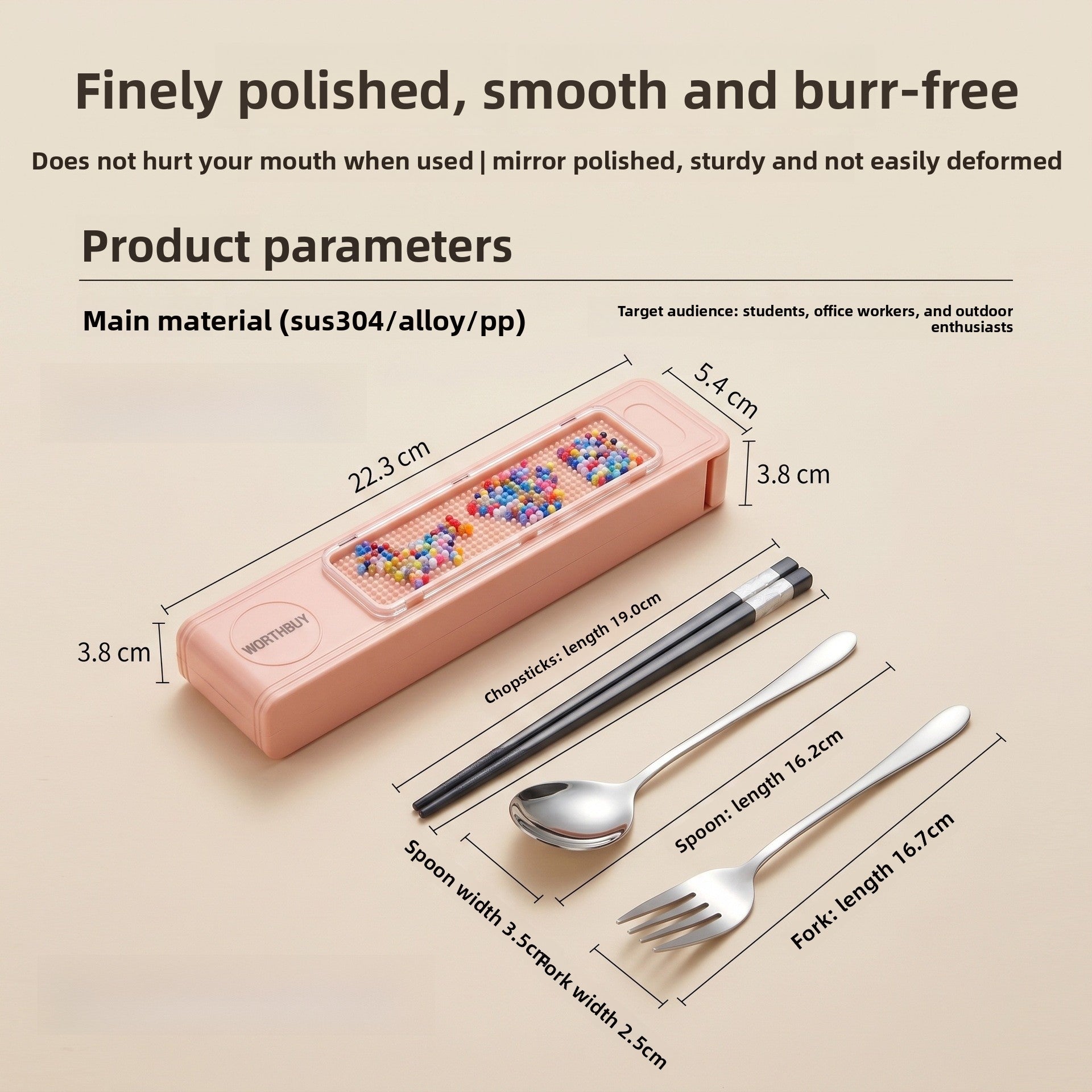 Cute Foldable Tableware Featuring Durable 316 Stainless Steel Inner Liner For Portable Kitchen And Drinking Use