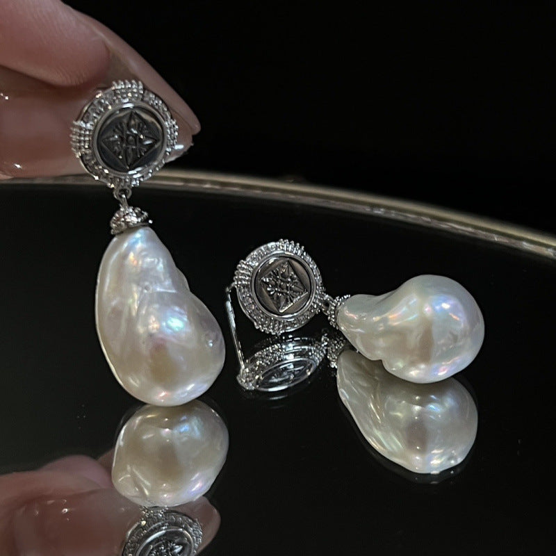 Crown Earrings For Women Featuring Titanium Alloy Ear Pins In Retro Style