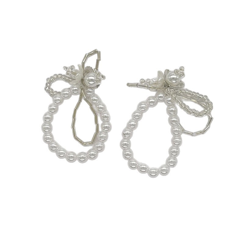 Flowers Earrings For Women Featuring Beading Craft In Zinc Alloy With Electroplated Finish And 925 Sterling Silver Ear Pins