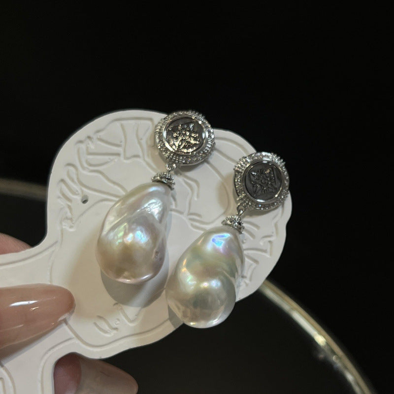 Crown Earrings For Women Featuring Titanium Alloy Ear Pins In Retro Style