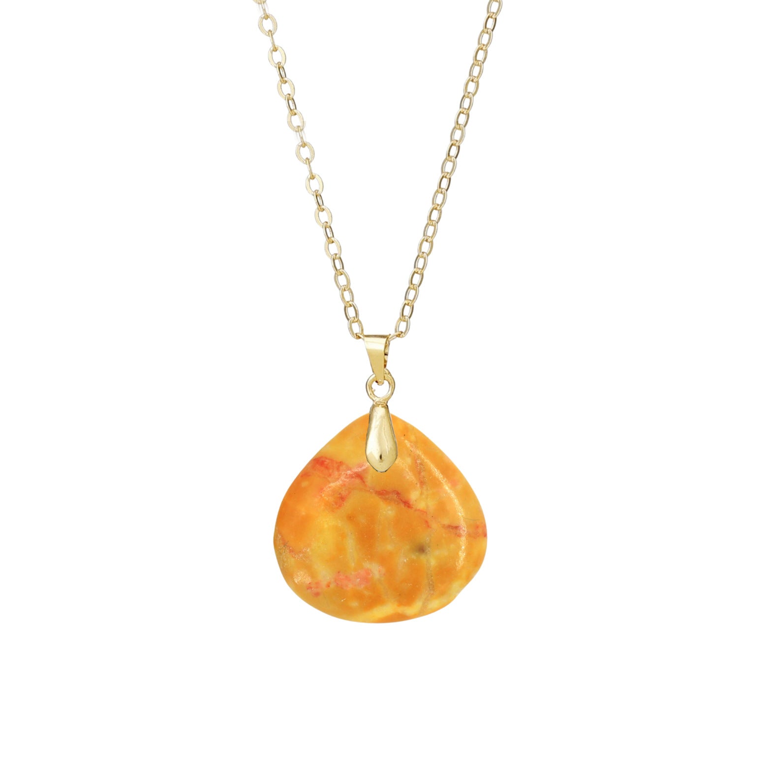 Original Design Heart Shape Necklace With Crystal Inlay, Real Gold Plated Pendant
