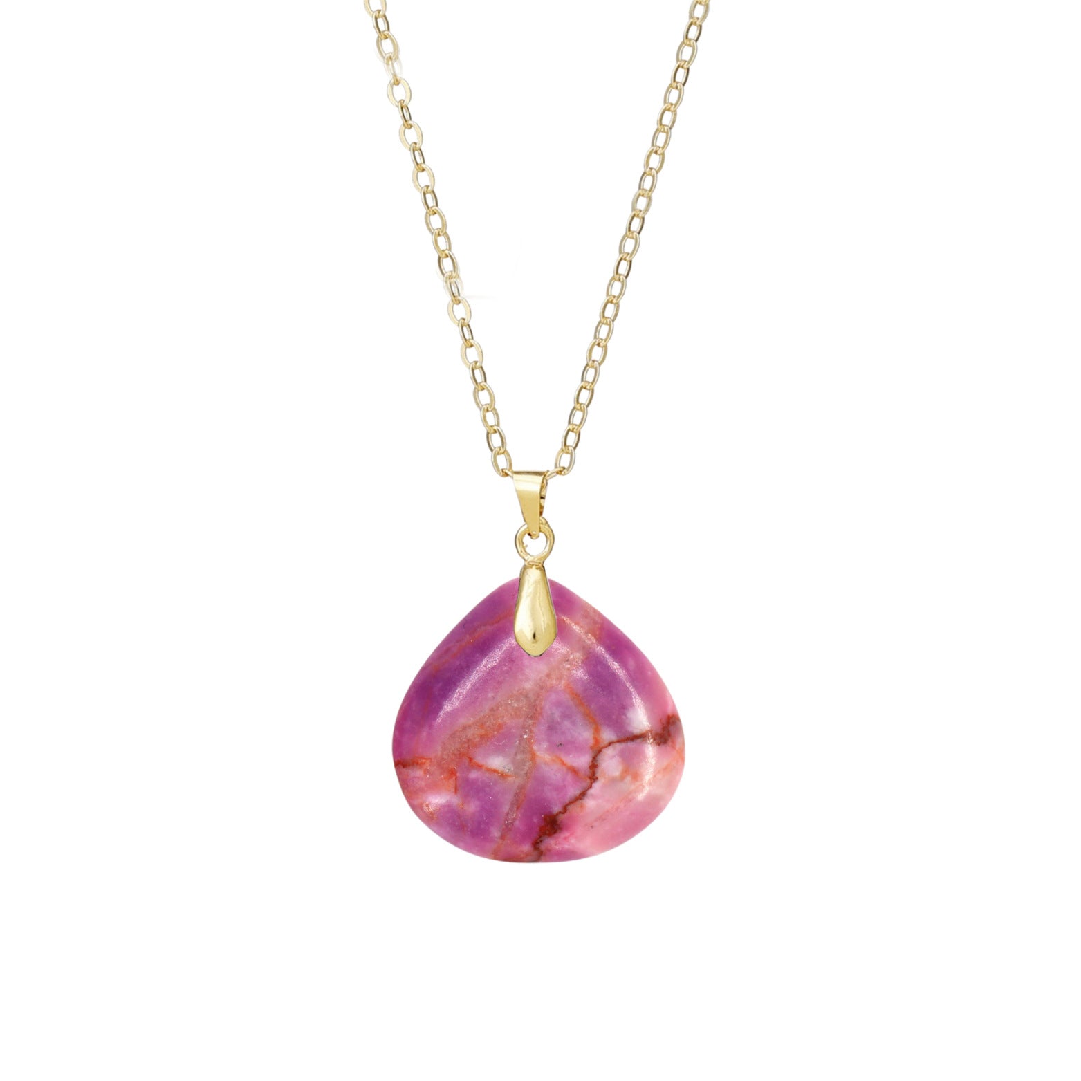 Original Design Heart Shape Necklace With Crystal Inlay, Real Gold Plated Pendant