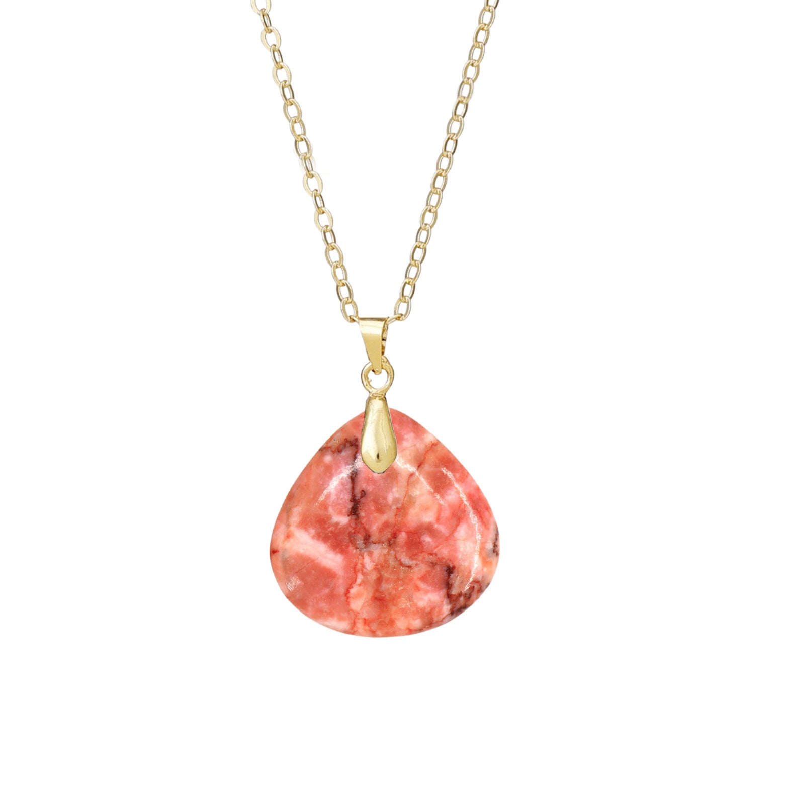 Original Design Heart Shape Necklace With Crystal Inlay, Real Gold Plated Pendant