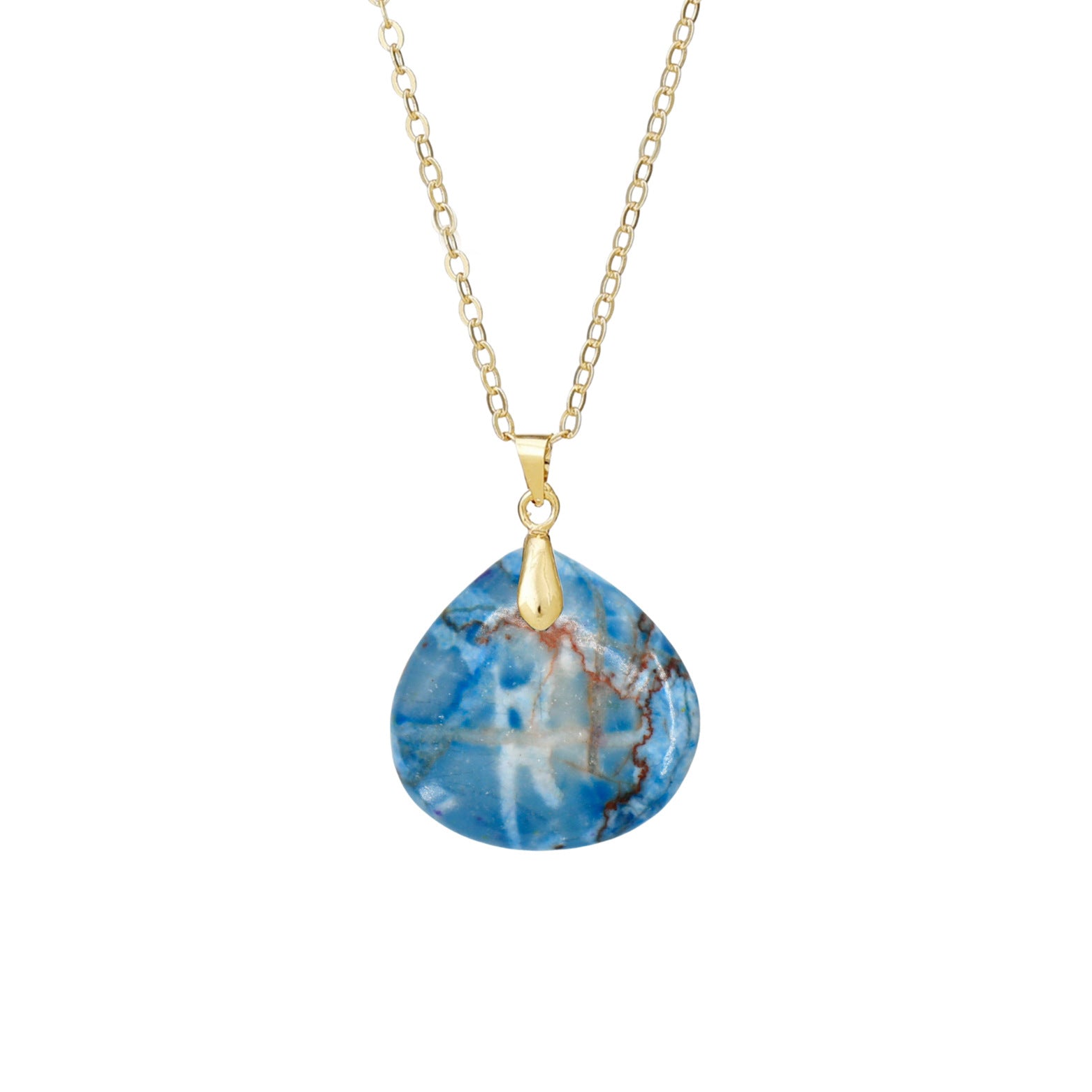 Original Design Heart Shape Necklace With Crystal Inlay, Real Gold Plated Pendant