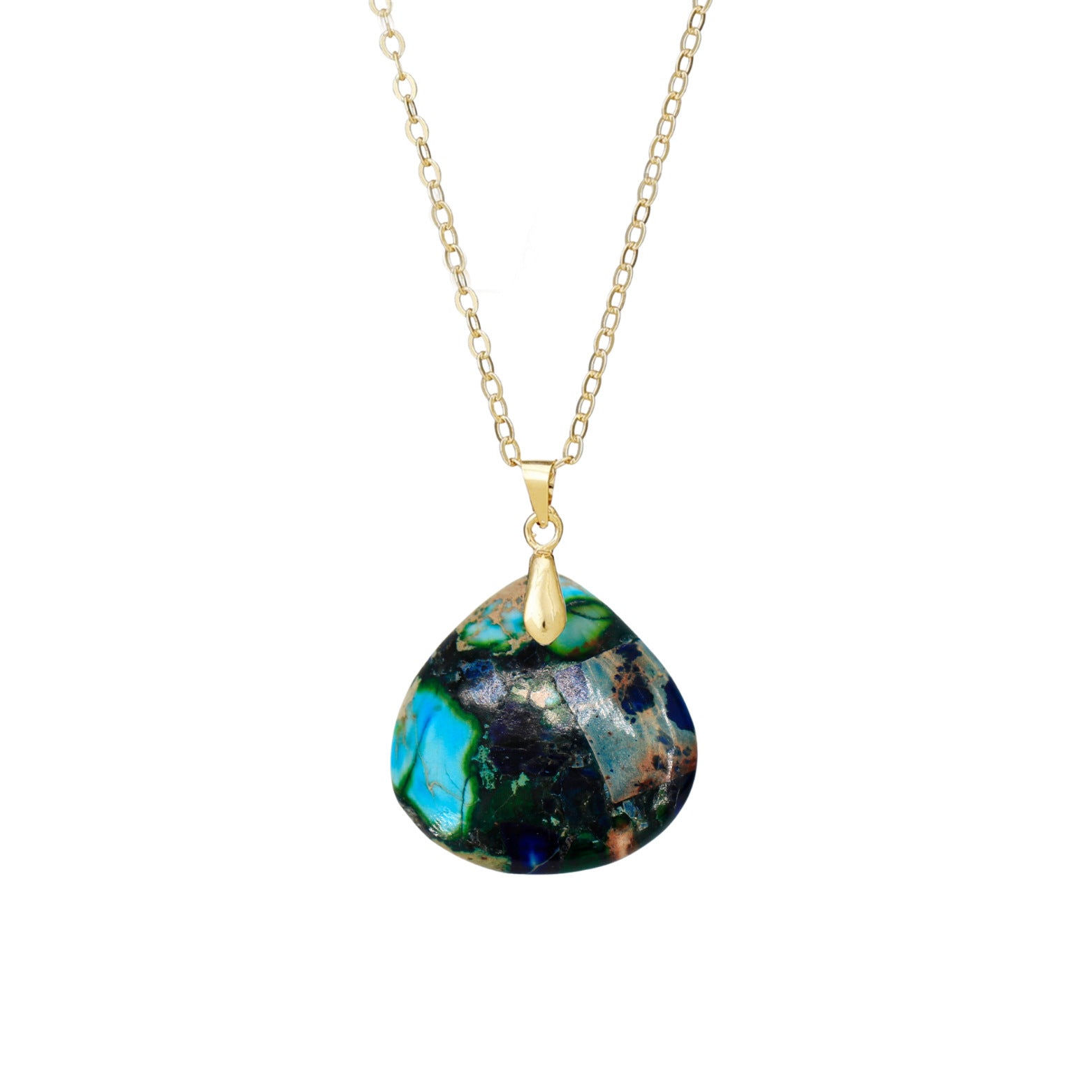 Original Design Heart Shape Necklace With Crystal Inlay, Real Gold Plated Pendant
