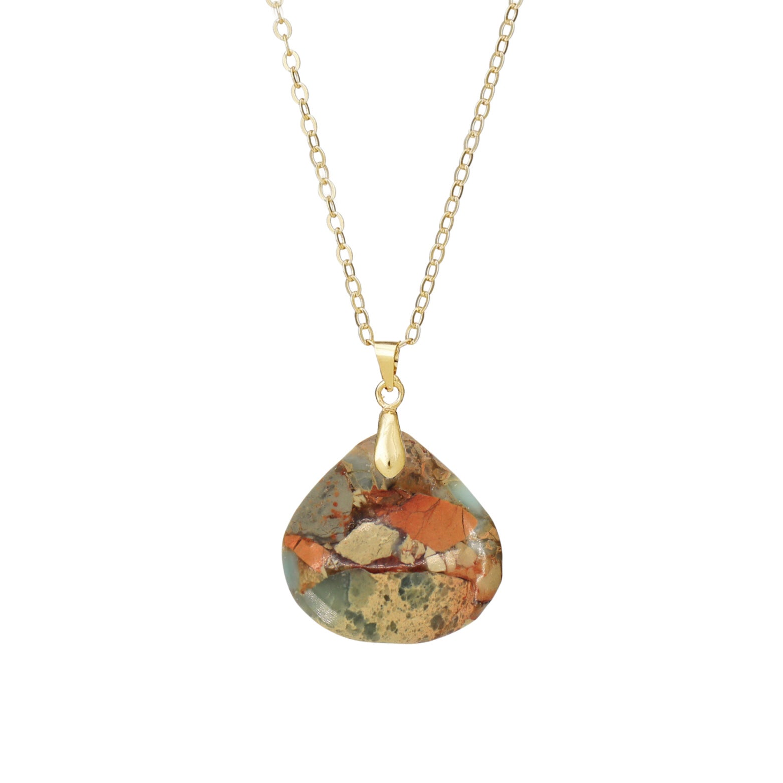 Original Design Heart Shape Necklace With Crystal Inlay, Real Gold Plated Pendant