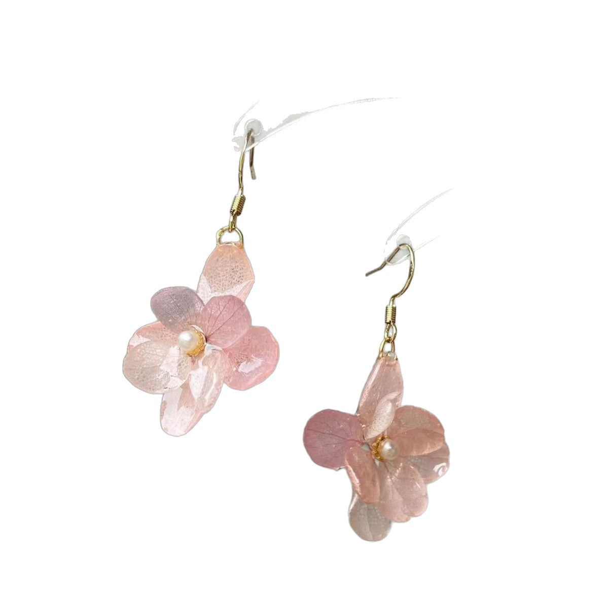 Natural Pink Flowers Earrings For Women Featuring 925 Sterling Silver Ear Pins In Sweet Style With Zinc Alloy Material
