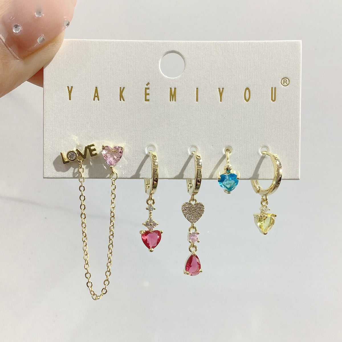 Sweet Geometric Copper Earrings For Women With 14K Real Gold Plating And Zircon Inlay, Electroplated Finish