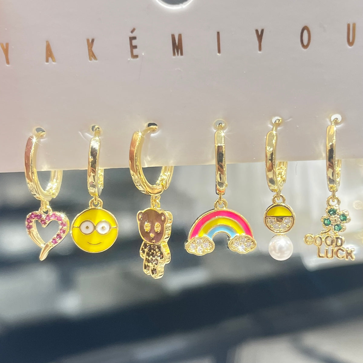 Little Bear  Earrings For Women In Copper With 14K Real Gold Plated Electroplated Finish And Zircon Inlay