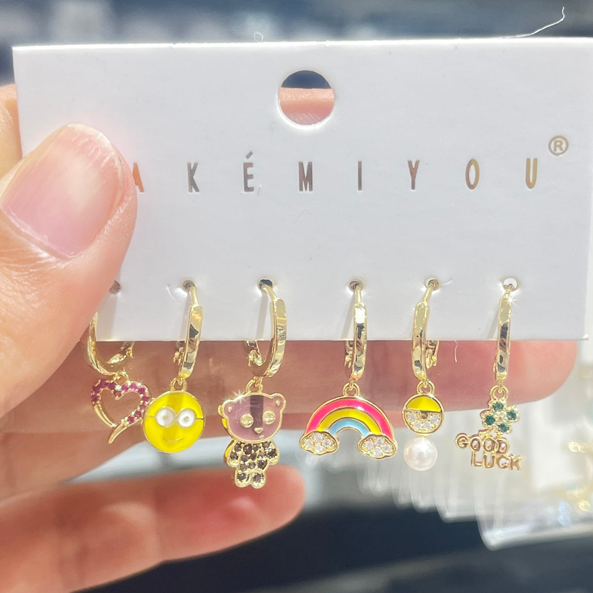 Little Bear  Earrings For Women In Copper With 14K Real Gold Plated Electroplated Finish And Zircon Inlay