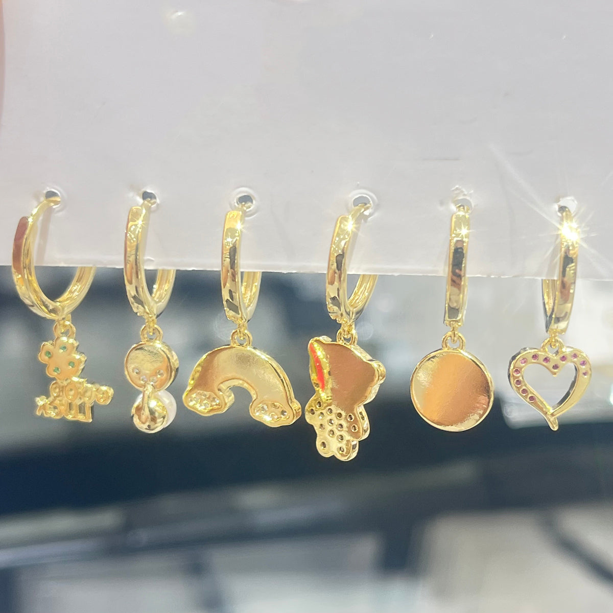 Little Bear  Earrings For Women In Copper With 14K Real Gold Plated Electroplated Finish And Zircon Inlay