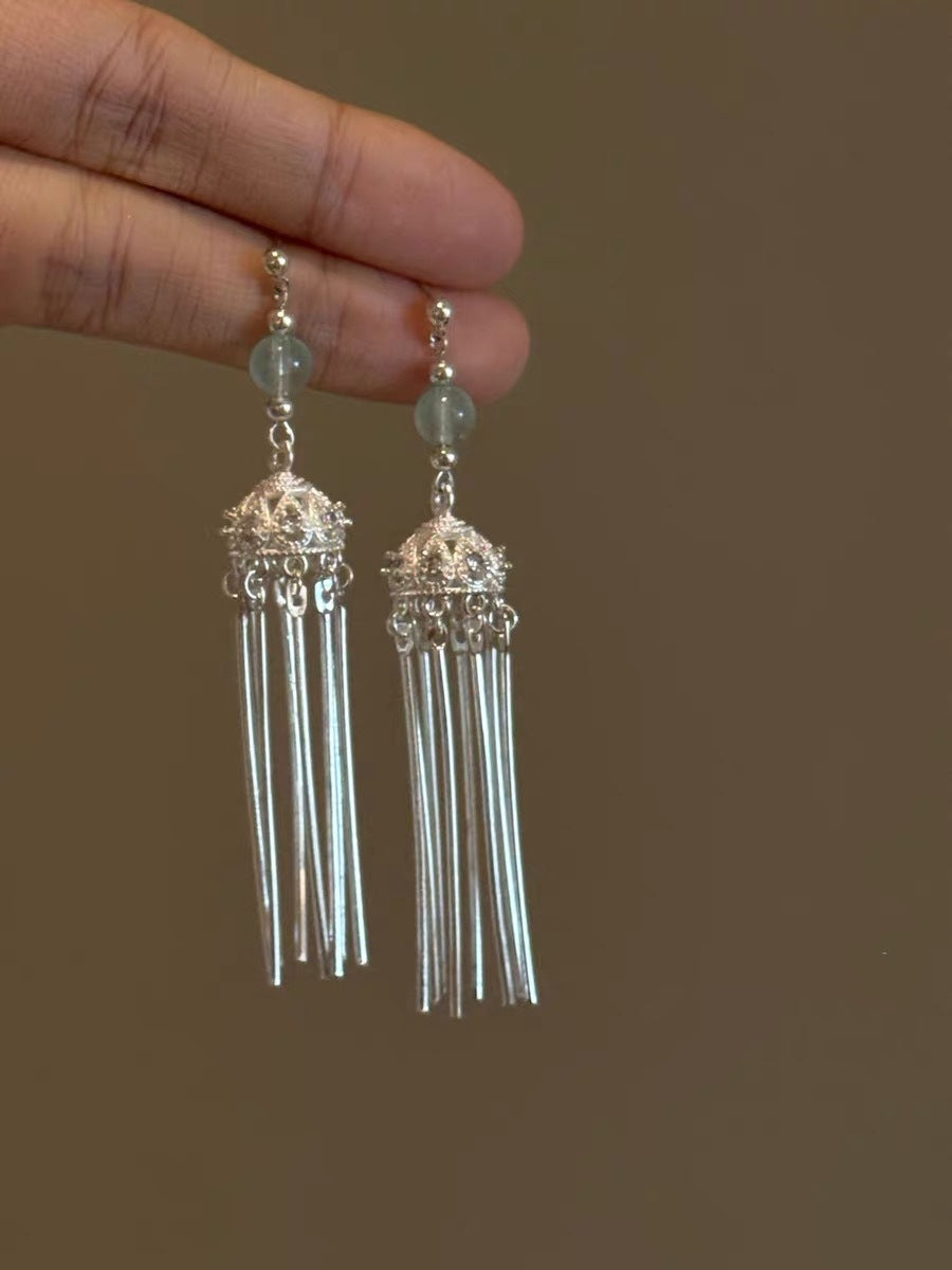 Geometric Tassel Earrings For Women With 925 Sterling Silver Ear Pins Featuring Retro Style In Alloy