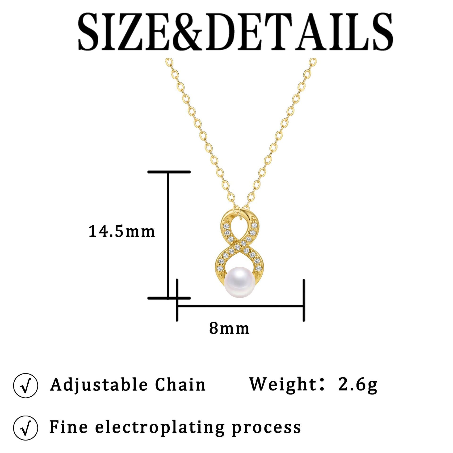 Infinity Necklace For Women In Real Gold Plated Copper With Cable Chain