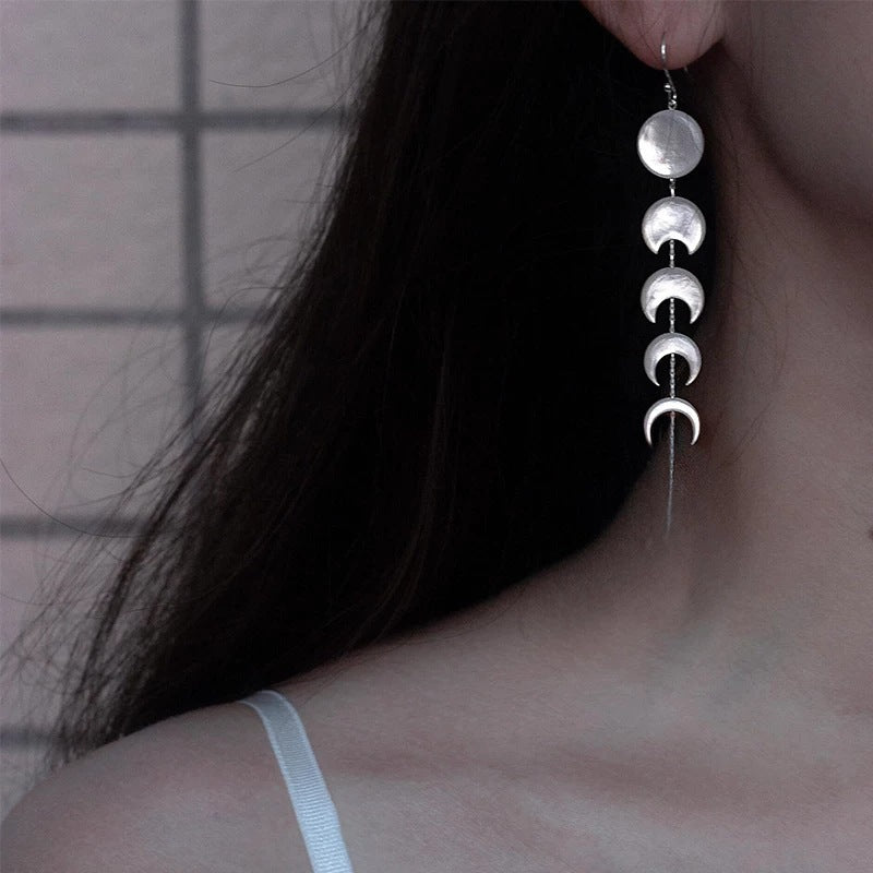 Moon Tassel Earrings For Women Featuring Electroplated Zinc Alloy With 925 Sterling Silver Ear Pins