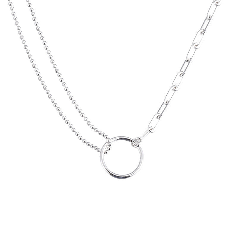 Infinity Necklace For Women In Silver Featuring Copper Chain And Copper Pendant With Zircon Inlay
