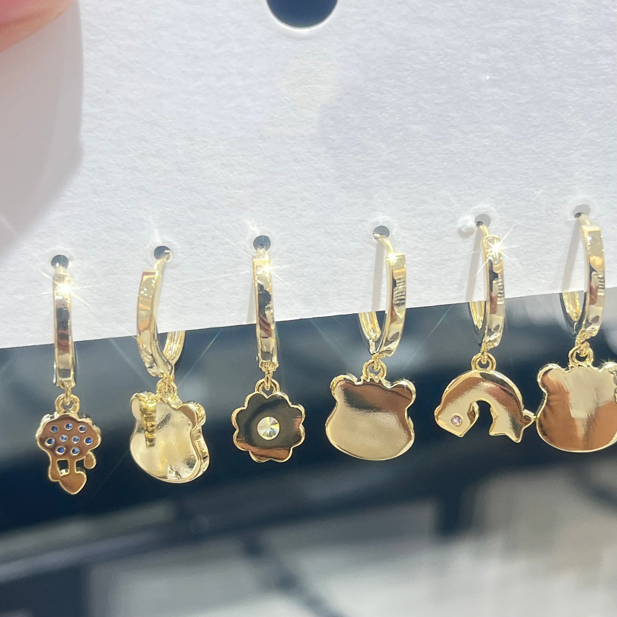 Little Bear  Earrings For Women, Electroplated Copper With 14K Real Gold Plated And Zircon Inlay