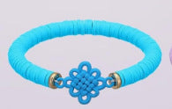 Handmade Knot Bracelet In Natural Pink Soft Clay, Unisex Design