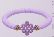 Handmade Knot Bracelet In Natural Pink Soft Clay, Unisex Design