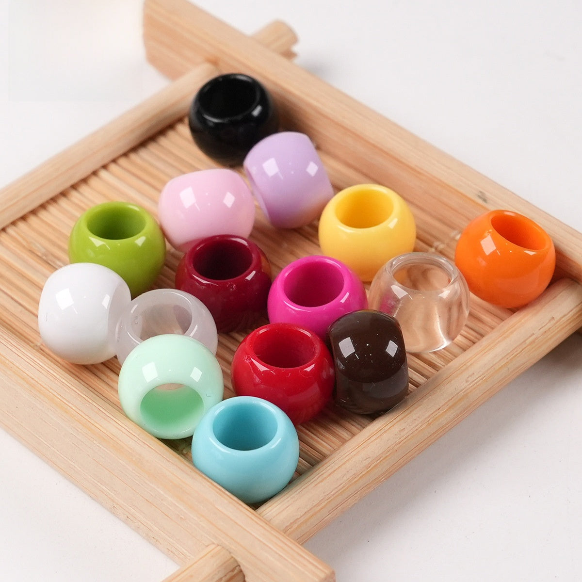 Acrylic Beads For Jewelry Making With Hole Size 6~9.9mm In Natural Pink, Sweet Style Accessories