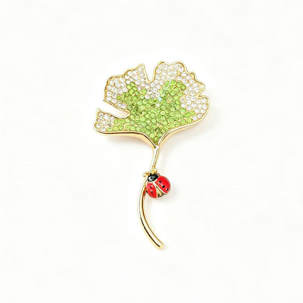 Leaf Pin Made Of Alloy With Electroplated Finish
