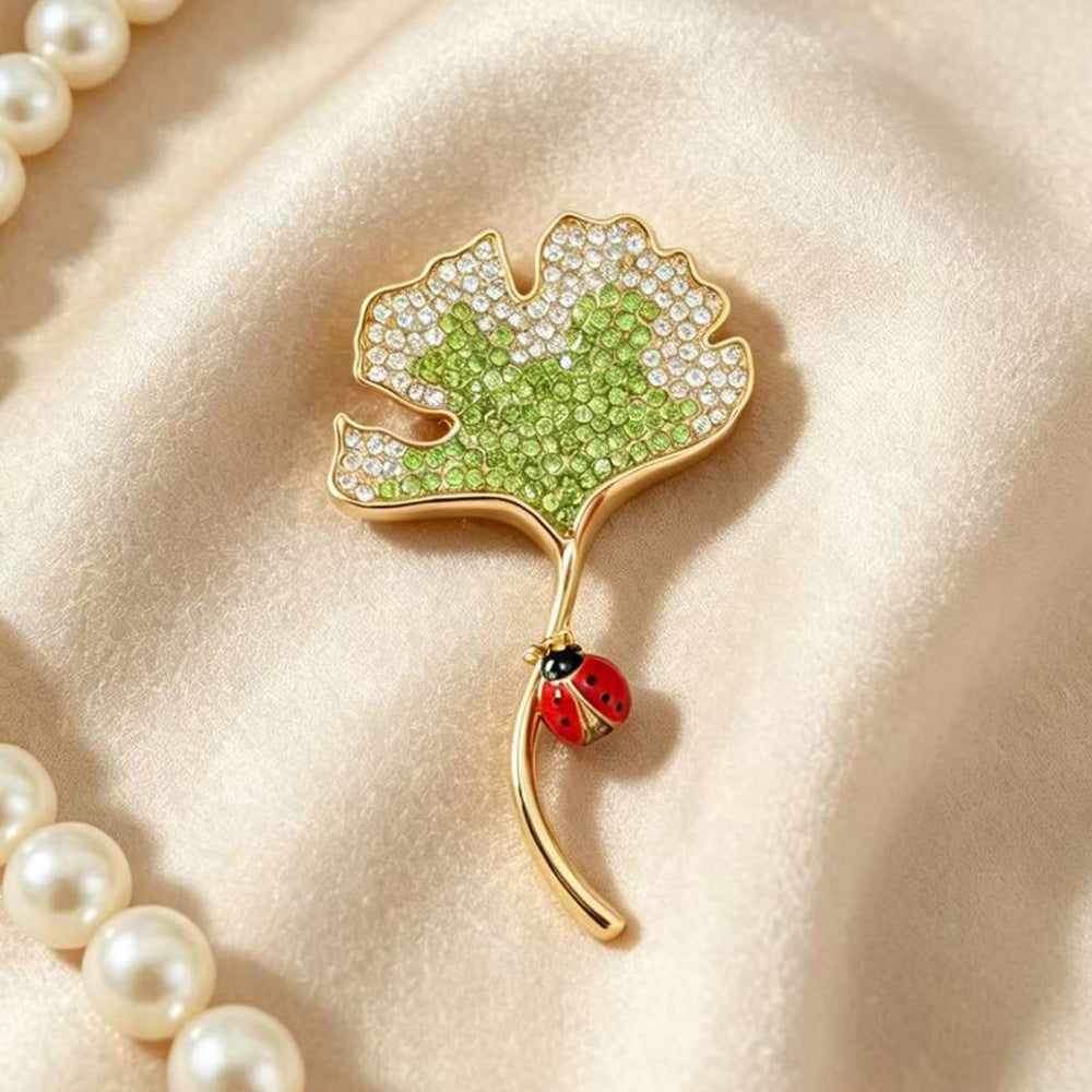 Leaf Pin Made Of Alloy With Electroplated Finish