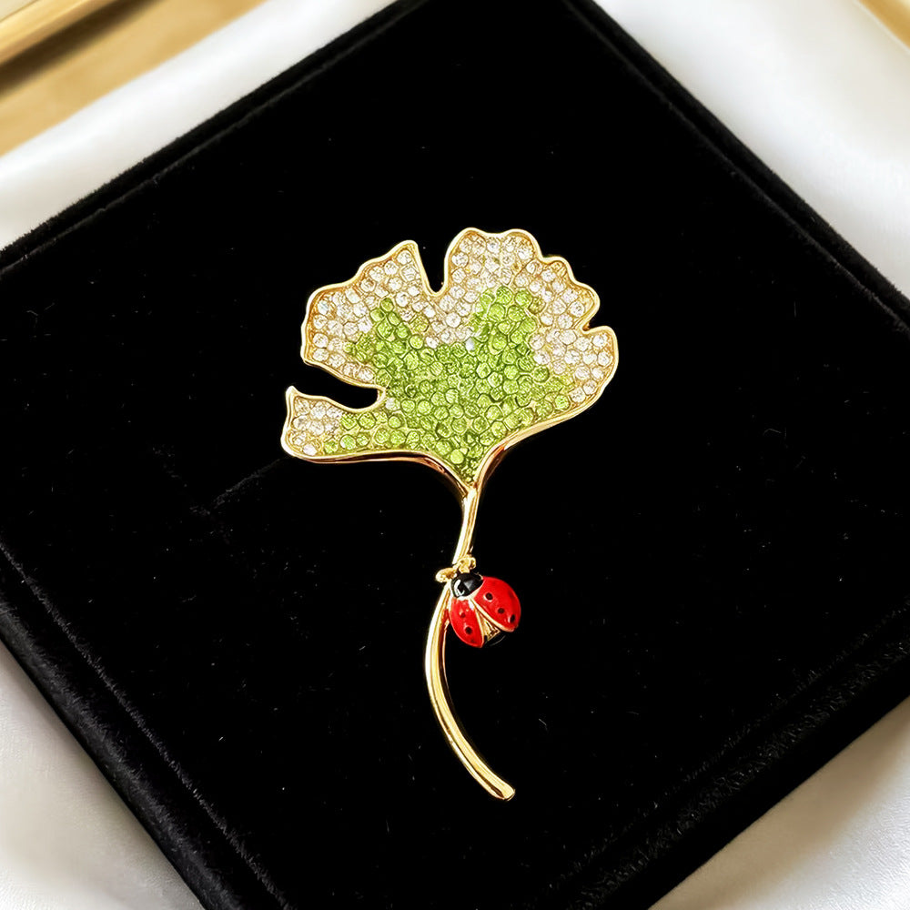 Leaf Pin Made Of Alloy With Electroplated Finish