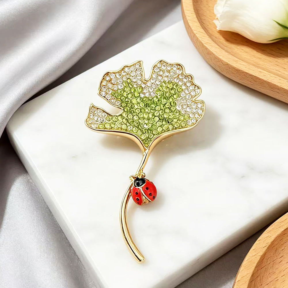 Leaf Pin Made Of Alloy With Electroplated Finish