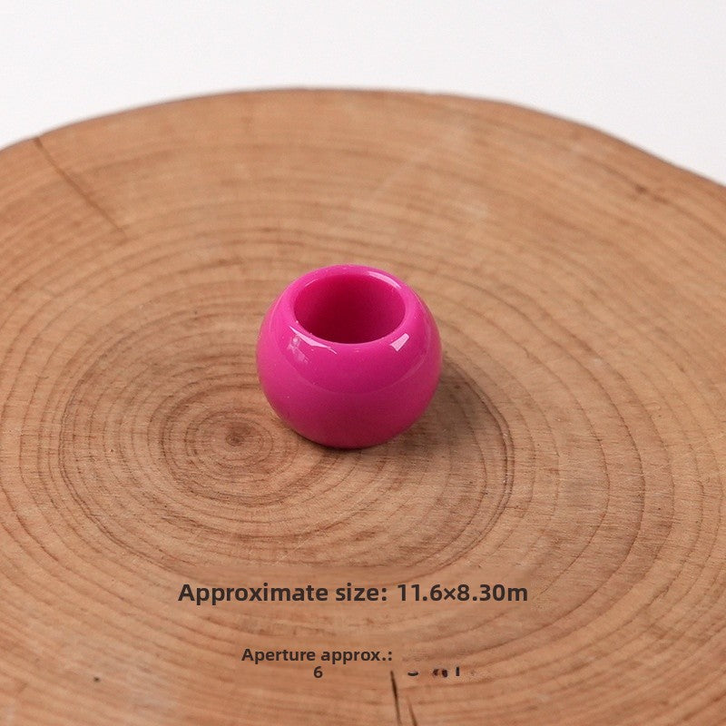 Acrylic Beads For Jewelry Making With Hole Size 6~9.9mm In Natural Pink, Sweet Style Accessories