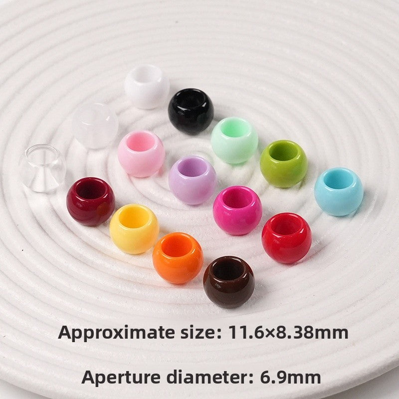 Acrylic Beads For Jewelry Making With Hole Size 6~9.9mm In Natural Pink, Sweet Style Accessories
