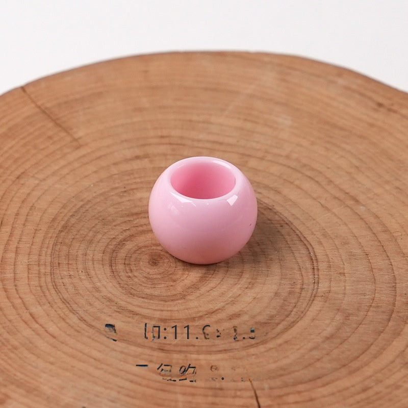 Acrylic Beads For Jewelry Making With Hole Size 6~9.9mm In Natural Pink, Sweet Style Accessories