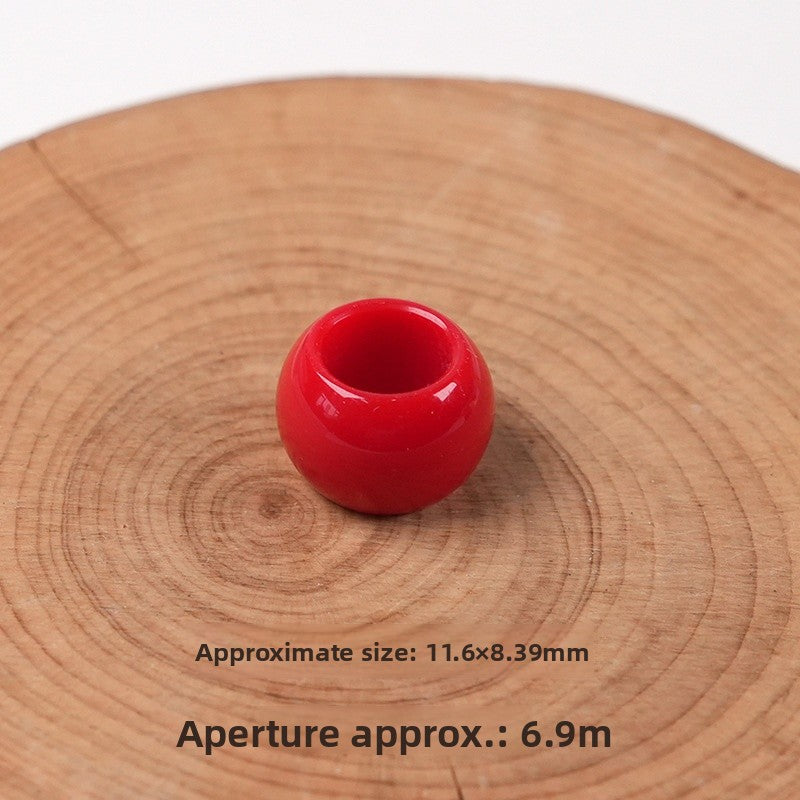 Acrylic Beads For Jewelry Making With Hole Size 6~9.9mm In Natural Pink, Sweet Style Accessories