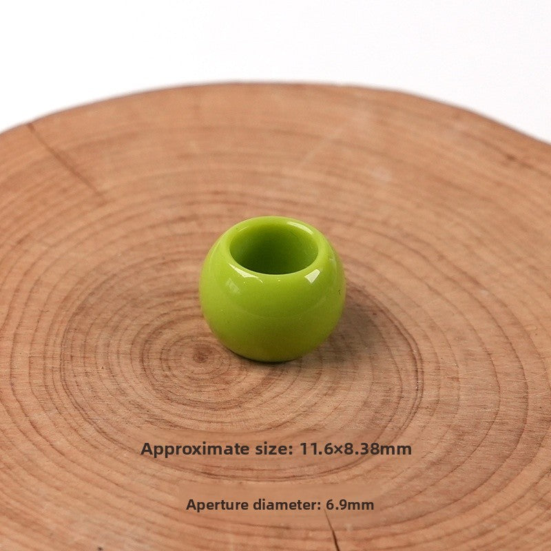 Acrylic Beads For Jewelry Making With Hole Size 6~9.9mm In Natural Pink, Sweet Style Accessories
