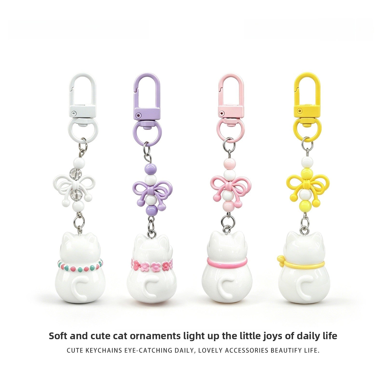 Natural Pink Enamel Garlands Key Chains In Cute Style With Plastic Material
