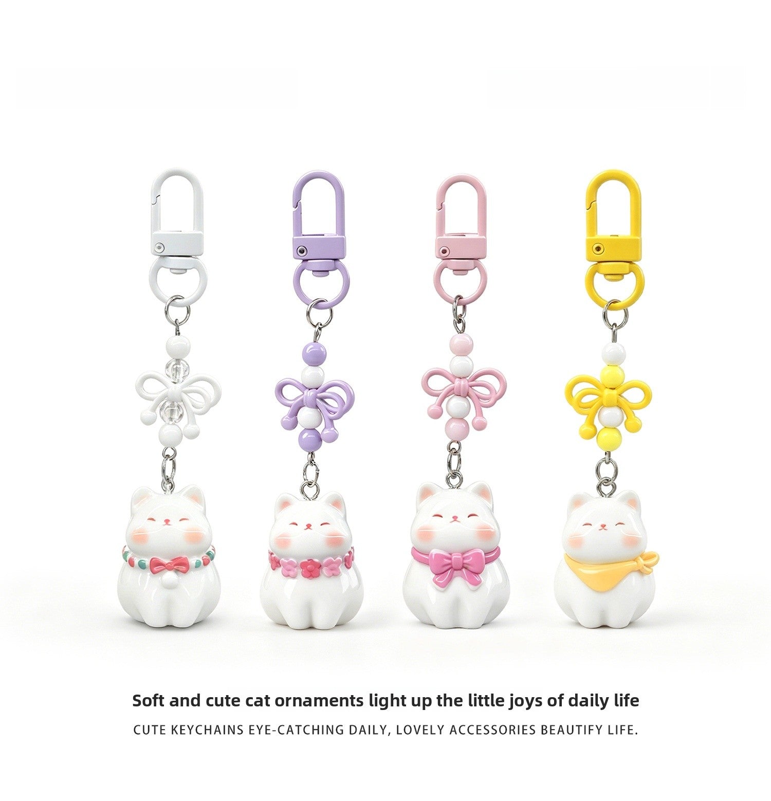 Natural Pink Enamel Garlands Key Chains In Cute Style With Plastic Material