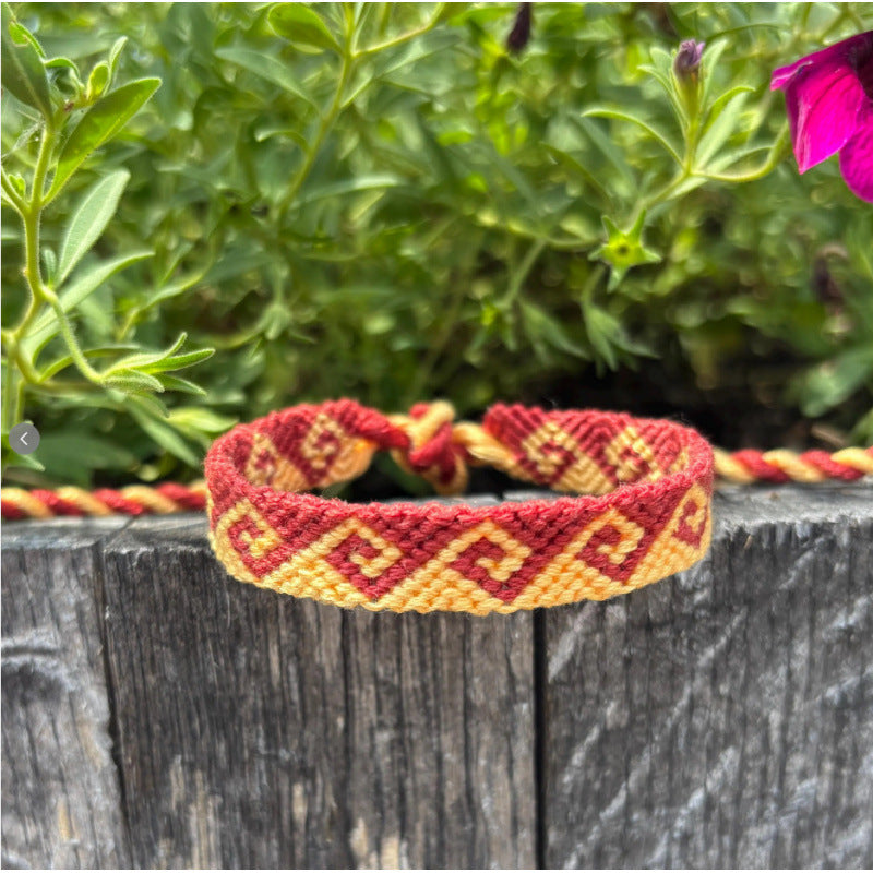 Bohemian Sea Wave Braid Bracelet For Women In Blue Nylon Material